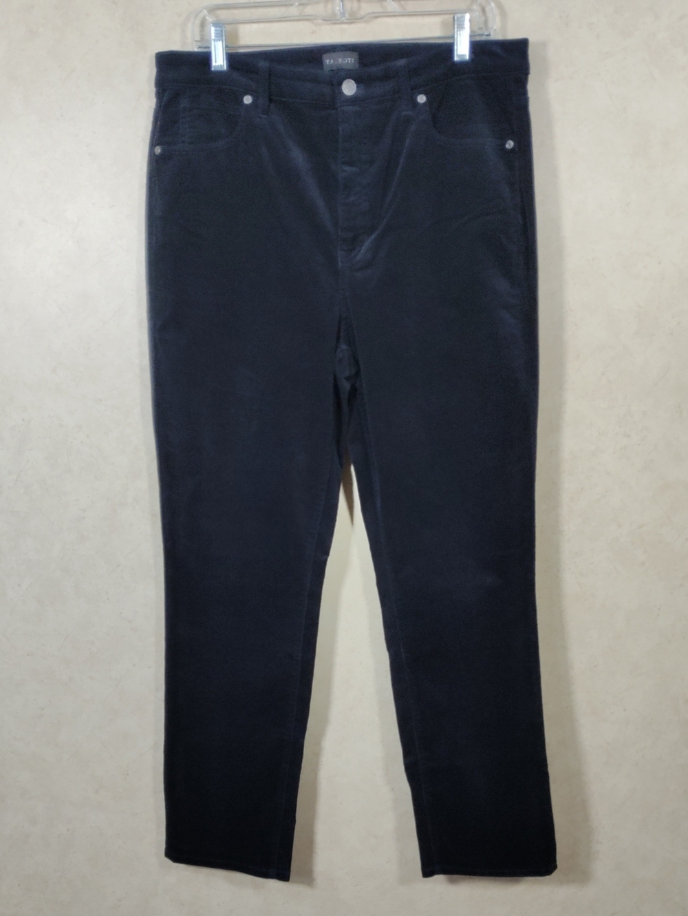 J172 Talbots Dark Navy Corduroy Straight Leg Pants 12
